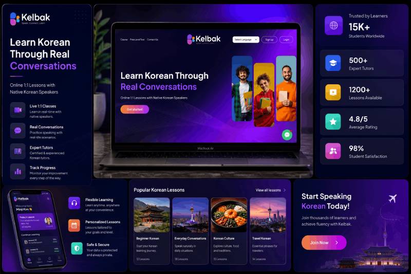Kelbak Korean Language Learning Platform